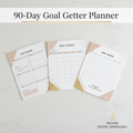 90-Day Goal Getter Planner — Printable Daily, Weekly & Habit Tracker PDF